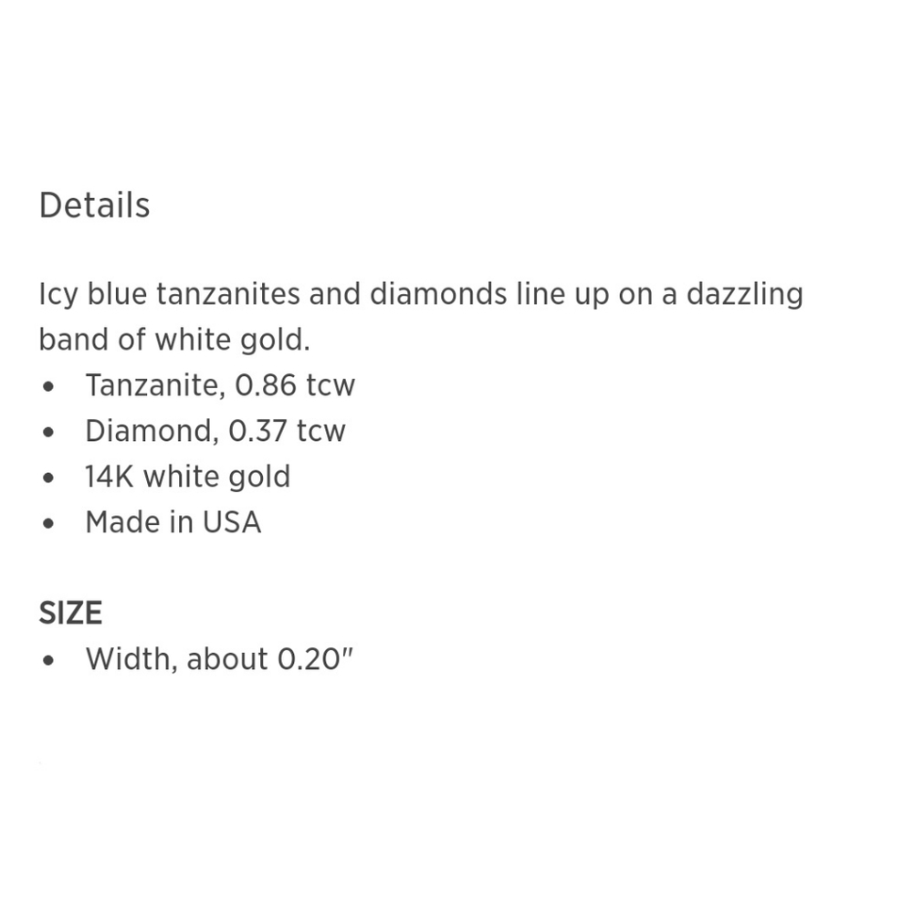 EFFY Tanzanite & Diamond band, 14k white gold - Picture 10 of 10